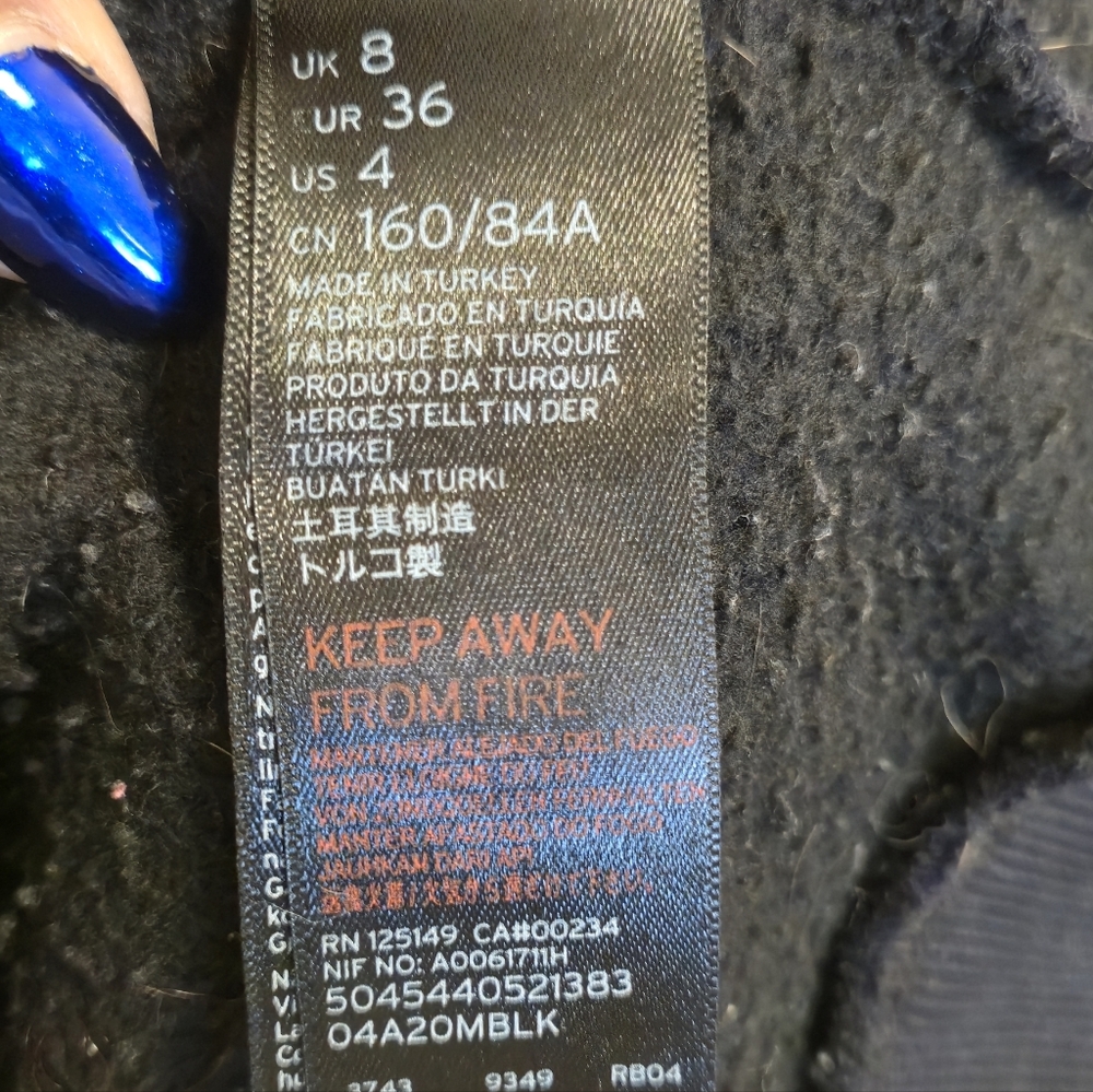 Topshop Black Sweatshirt with White Stitching - Picture 3 of 4